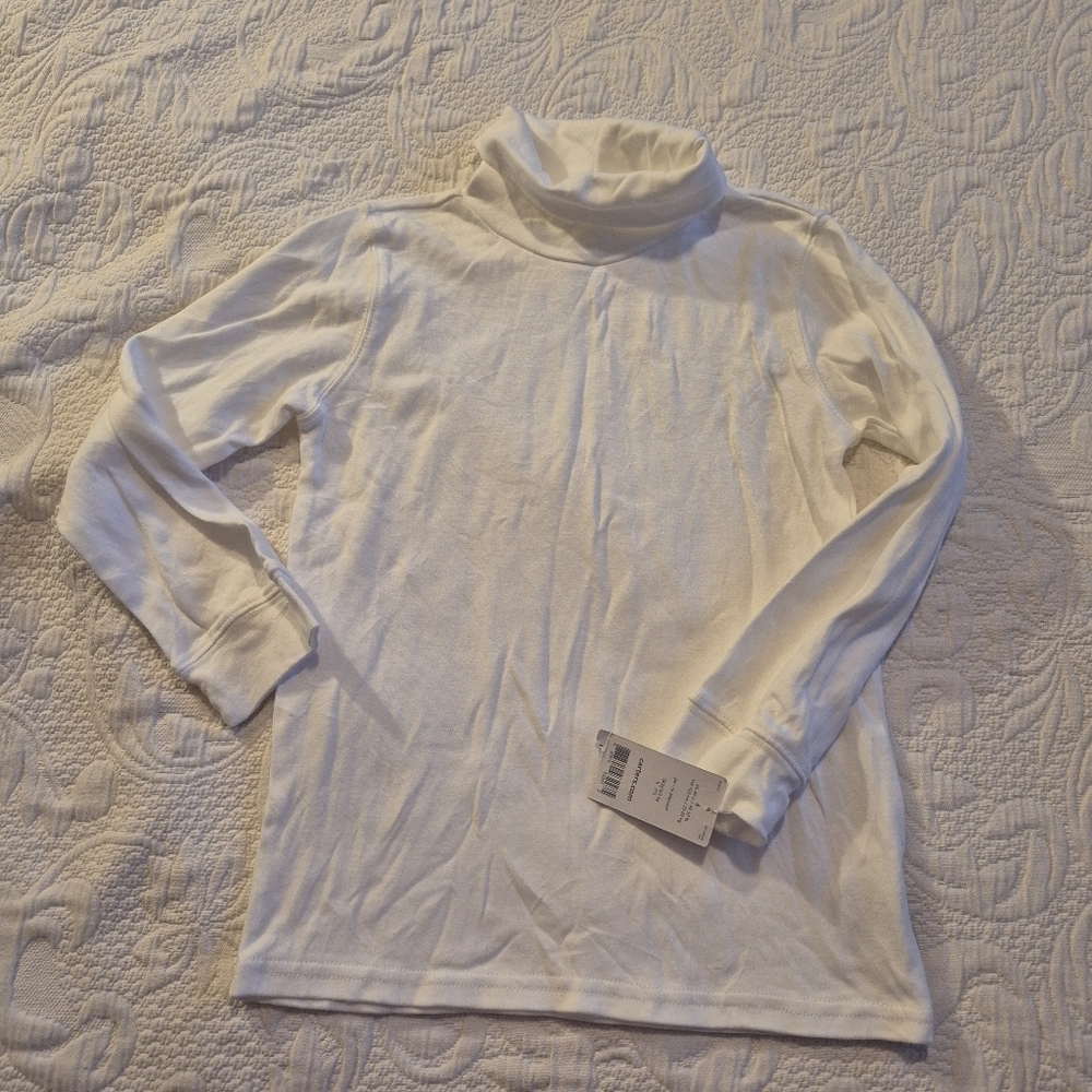 Carter's boys or girls size 6 white turtleneck, NWT